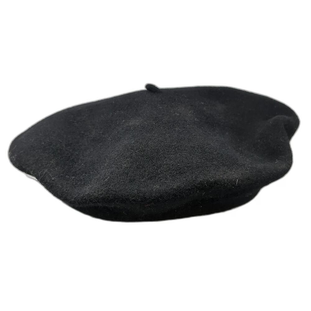 Normandy Army Cap Black One Size 100% Wool Basque Beret Made in France hat